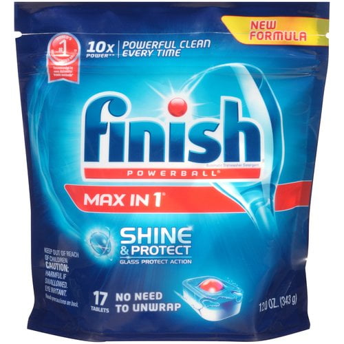Finish 100 Powerball Super Charged All In One Dishwasher Tablets Lemon Sparkle 