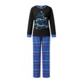 thumbnail image 1 of Christmas Family Pajama Matching Set Letters Print T-shirt Plaid Pants, 1 of 9