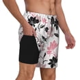 thumbnail image 3 of Goofa Lilies Flowers Printed Men's Swim Trunks Board Shorts Quick Dry Mens Swimming Trunks with Compression Liner,Breathable Fit Hawaii Beach Shorts-3X-Large, 3 of 9