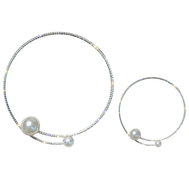 Collier Ras-du-Cou pour Femmes, Mode, Fausse Perle, Breloque, Bijou, Collier avec Bracelet
