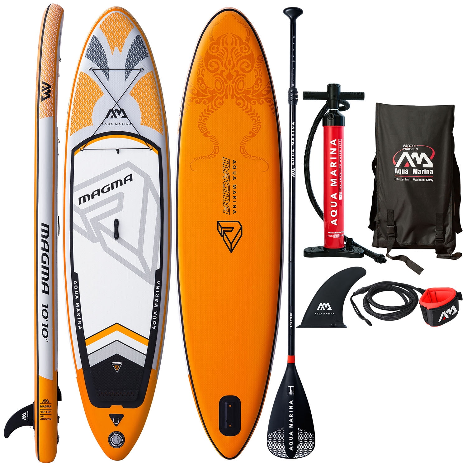Includes Double Action Pump, MAGIC Backpack, Slide-in Center Fin ...