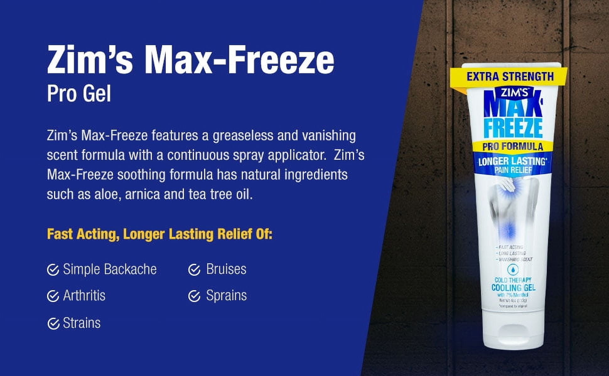 Zim's Max-Freeze™ PRO Extra Strength Pain Relief Cooling Gel, 4 oz