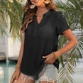 thumbnail image 5 of Ashirexll Short Sleeve Shirts for Women, Summer Shirts for Women, Casual Plus Size Short Sleeve Solid Color V-Neck T-Shirt, 5 of 6