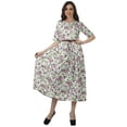 thumbnail image 1 of Moomaya Robe Midi Imprimée pour Femmes Manches Courtes Décontractée pour le Travail, 1 of 4