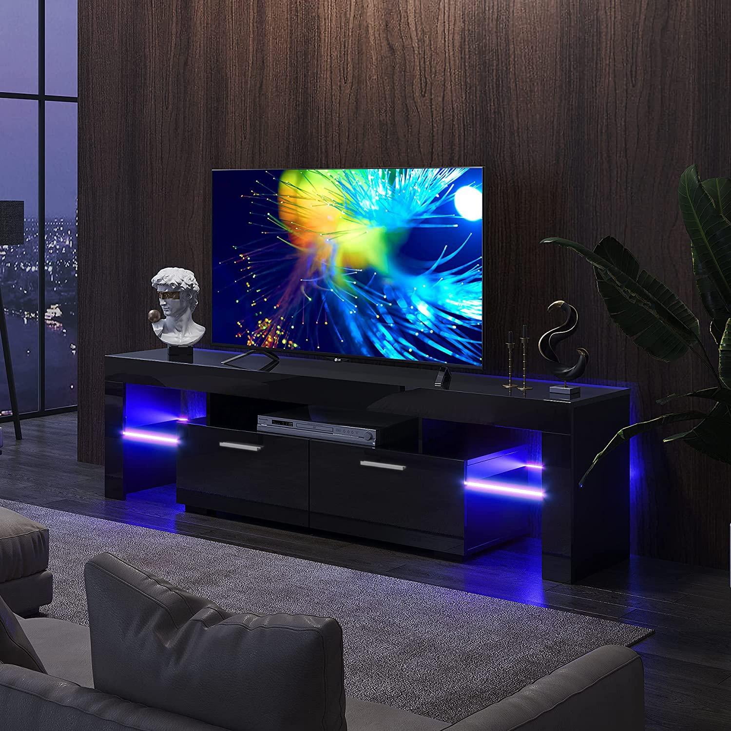 Mecor modern black tv stand outlet
