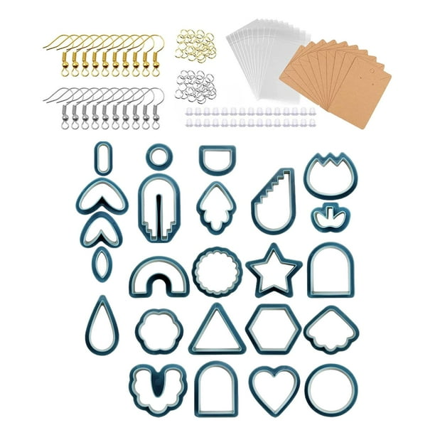 124 Piezas Cortador De Arcilla Polimérica Para Aretes Material PP Premium Azul Sunnimix modelador de arcilla para pendientes