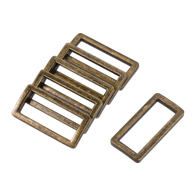 Unique Bargains 32x12.5mm Rectangle Buckles Electroplated Bronze Tone 6 Pack