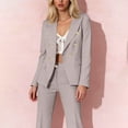 thumbnail image 5 of Wlynlyn Womens Suits 2 Piece Sets Long Sleeve Lapel Crop Blazer Jackets Wide Leg Flare Pants Dressy Workwear Outfits, 5 of 9