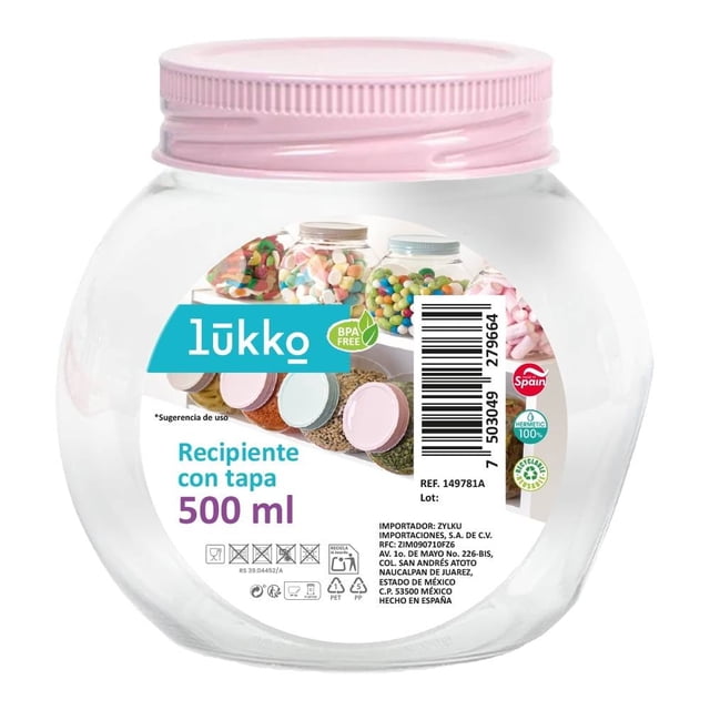 Dulcero Lukko de Plástico con Tapa 500ML
