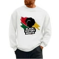 thumbnail image 2 of QUNYINEY Long Sleeve Mens Sweatshirts Crew Neck Black History Month Casual White Tops Loose Pullover Drop Shoulder Sweatshirts, 2 of 6