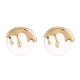 thumbnail image 1 of Regalo de aretes de oro para mujer - Aretes grandes con personalidad chapados en oro, aretes hipoalergénicos para orejas sensibles, 1 of 5