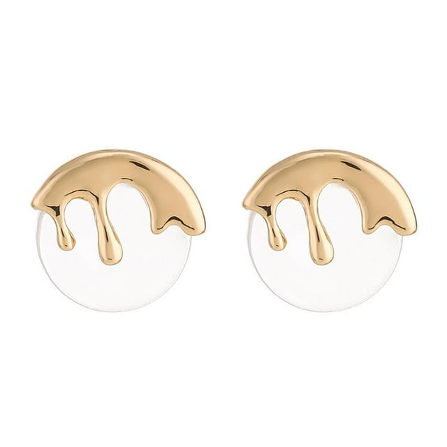 Regalo de aretes de oro para mujer - Aretes grandes con personalidad chapados en oro, aretes hipoalergénicos para orejas sensibles
