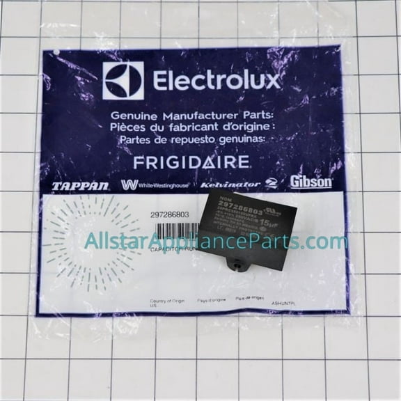 Frigidaire Freezer, Refrigerator Run Capacitor 297286803