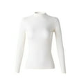 thumbnail image 3 of STETMN Women's High Neck T-shirt Long Sleeve Slim Tee Casual Base Layer Tops Spring Basic Top, 3 of 4