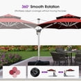 thumbnail image 6 of Purple Leaf 10ft Outdoor Patio Umbrella - Offset Cantilever Design with 360° Rotation, Black Red Round Market Umbrella for Deck, Pool, and Garden, 6 of 14