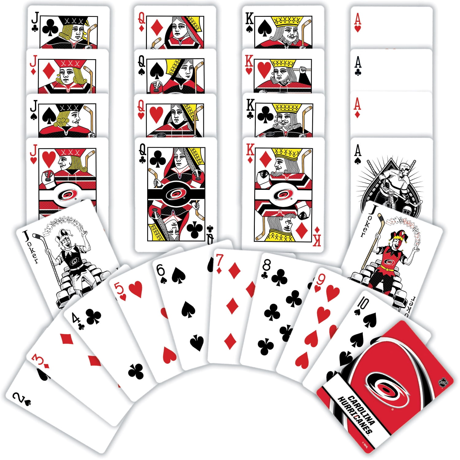 MasterPieces Officially Licensed NHL Carolina Hurricanes Playing Cards - 54 Card Deck