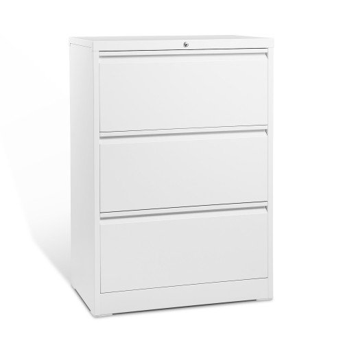 3 Drawer Folding Lateral File Cabinet Carton Heavy Duty Lateral Filing Cabinet With Lock Steel Construction Fast Assemble White Walmart Com Walmart Com