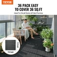 thumbnail image 2 of VEVOR Carreaux de Terrasse Emboîtables, Lot de 36, 12"x12 Pouces, Plastique pour Porche, Gris Foncé, 2 of 9