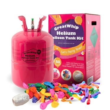 GreatWhip 13L Helium Tank up to 50 Latex Balloons Helium Tank for Balloons at Home Helium Balloon Pump Kit Blend