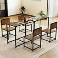 thumbnail image 6 of Gymax 3 Piece Dining Table Set Industrial Rectangular Kitchen Table & 2 Chairs w/ Metal Frame & Low Back, 6 of 10