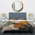 thumbnail image 3 of Designart "Earthy Euphony Hardedge Art wall decor I" Abstract Bedding Covert Set - Hard Edge Painting Multi-Color Modern Bed Set With 1 Sham, 3 of 6