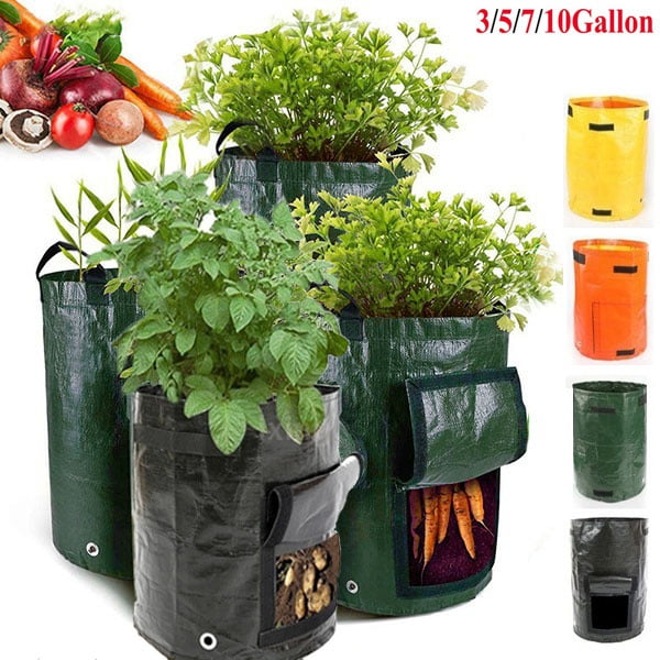 3/5/7/10 Gallon Fabric Grow Pots Breathable Planter Bags Potato Tomato vegetable