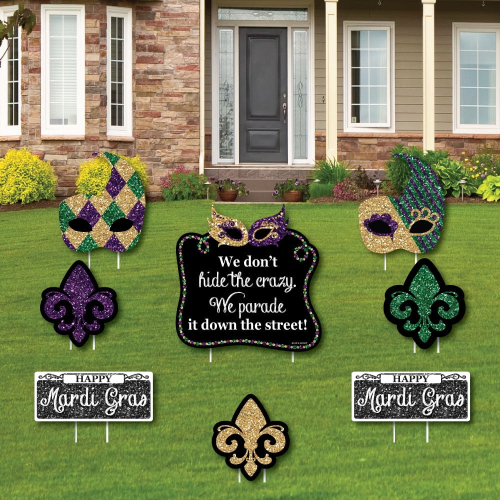 Mardi Gras Yard Sign & Outdoor Lawn Decorations