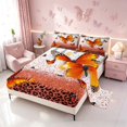 thumbnail image 2 of Homewish Orange Butterfly Leopard Print Bed Sheets, Animal Full Size Sheets, 4 Pieces (1 Flat Sheet, 1 Fitted Sheet and 2 Pillowcases), 2 of 6