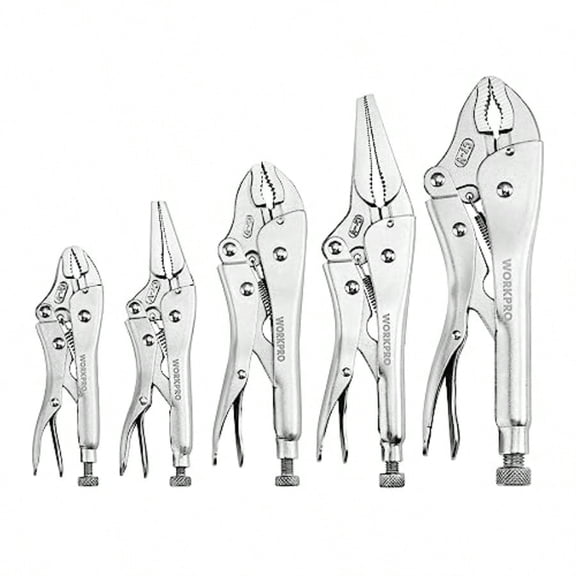 5-Piece Locking Pliers Set Pliers Tool Set Vice Grips with -vanadium Steel 5/7/10 inch Curved Jaw Pliers 6.5/9 inch Long Nose Pliers