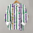 thumbnail image 1 of TaTaai Femmes Imprimé Mardi Gras Mode Chandail en Molleton Col Rond Ample Haut Décontracté Manches Longues Sans Capuche Chandail pour Usage Quotidien Rue Bureau Doux Confortable Élégant Cadeau, 1 of 3