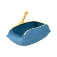 thumbnail image 3 of Caja de arena para gatos, caja de arena duradera para gatos, inodoro semicerrado, antisalpicaduras L Azul, 3 of 9