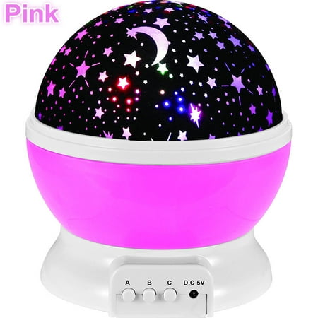 Pink Star Led Night Light Rotate Music Projection Lamp Romantic Baby Sleeping Light Christmas