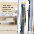 thumbnail image 5 of 1 Pair Slide Runners Roller-Bearing Runners, 250-500mm Shelf Drawer Bottom Guide Rail Soft Close Hidden Drawer Slide For Cabinet Furniture Hardware, 5 of 8