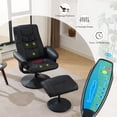 thumbnail image 2 of Leather Massage Reclining Chair with Ottoman Set, 360° Swivel Design and Seat Heating for Home or Office Comfort, 2 of 7