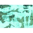 thumbnail image 1 of Ahgly Company Indoor Rectangle Abstract Turquoise Blue Modern Area Rugs, 7' x 10', 1 of 4