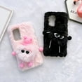 thumbnail image 5 of Decase Fluffy Furry Cute Case Compatible with Samsung Galaxy A13 5G, 3D Cartoon Furry Plush Case Design with Diamond , Soft Flexible Silicone Case Cover for Samsung Galaxy A13 5G, Pink, 5 of 7