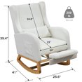 thumbnail image 2 of Tynzuro Sherpa Rocking Chair with Adjustable Footrest and Storage Pocket for Nursery/Living Room, Ivory, 2 of 8