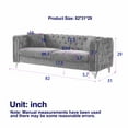 thumbnail image 4 of HD JUNTUNKOR 82" 2 Piece Beige 3-Seater Velvet Chesterfield Sofa Set, Button Tufted Nailhead Trimming,Combination Sofa with 4 Pillows and Gold Legs, 4 of 10