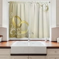 thumbnail image 2 of Ambesonne Wedding Kitchen Curtains, Rings Floral Romantic, 55"x39", Yellow Sepia Coconut, 2 of 3