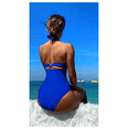 thumbnail image 2 of Royal Blue Halter Monokini Swimsuit for Women - Cutout One Piece Bathing Suit, Slimming Swimwear, Sexy Halter Neck Beachwear, Comfortable Quick-Dry Fabric, 2 of 6