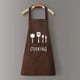 thumbnail image 3 of Delantal de cocina Macarena a prueba de aceite con bolsillos impermeable café, 3 of 7