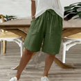 thumbnail image 5 of Comdrip Linen Summer Shorts, Shorts for Women Knee Length High Waisted Drawstring Casual Summer Pants 2025 Wide Leg Short Pants for Women Summer Green Xl, 5 of 7