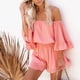 thumbnail image 2 of Ruffle Sleeve Chiffon Romper, Off Shoulder Romper Soft Loose Elegant For Shopping Dating ANGGREK No, 2 of 7