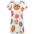 thumbnail image 3 of Rainbow Lollipop Women's Dress Short Sleeve Summer Sundress Summer Women Clothes, 3 of 7
