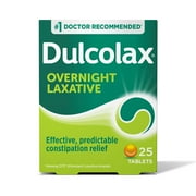 Dulcolax Bisacodyl Stimulant Laxative Pills for Overnight Constipation Relief, 5 mg, 25 Tablets