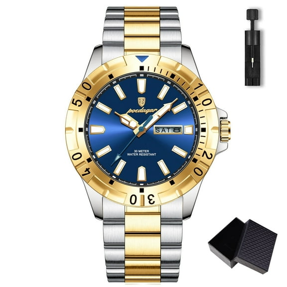 Poedagar Luxury Quartz Man Watch Waterproof Sports Wristwatch Luminous Date Week Male Watches