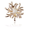 thumbnail image 1 of Wedding Bridal Rhinestone Crystal Antlers Champagne Flower Faux Pearl Brooch jinwen Perla Broche, 1 of 8