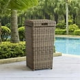 thumbnail image 2 of Afuera Living Modern Wicker Patio Trash Can in Weathered Brown, 2 of 8