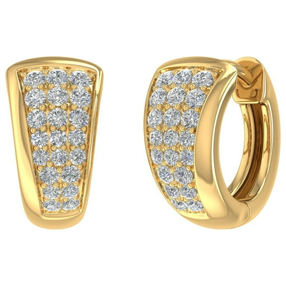 1/2 Carat Diamond Huggies Earrings in 14K Yellow Gold (SI1-SI2 Clarity)