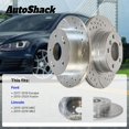 thumbnail image 3 of AutoShack Rear Solid Drilled & Slotted Silver Zinc Coated Brake Rotors 2-PC Set Replacement for 2013-2020 Ford Fusion 2017-2019 Ford Escape 2015-2019 Lincoln MKC SilverShield Pro 12.44" (316 mm), 3 of 5